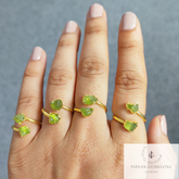 Raw Peridot Ring, August Birthstone Jewelry, Healing Crystal Raw Stone Ring, Natural Gemstone Ring, Bridesmaid Gift Ring, Gift For Her, Gift